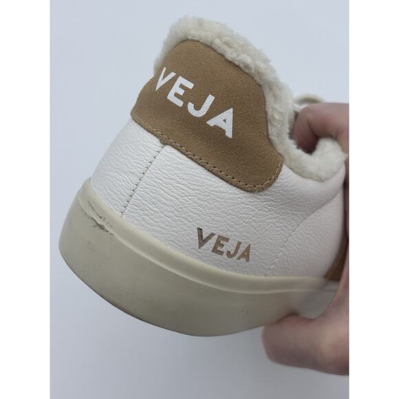 Veja Campo Winter Sneakers Shearling Lined White Leather Tan Suede Size 11 main image 11